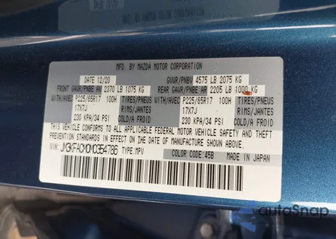 2021 Mazda Cx-5 Touring z USA, uszkodzony, nr VIN JM3KFACM0M0354786